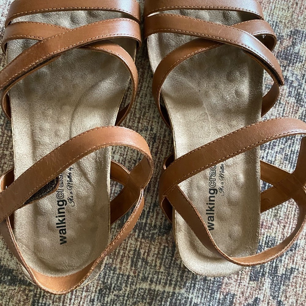 Walking Cradles Brown Strappy Comfort Sandals